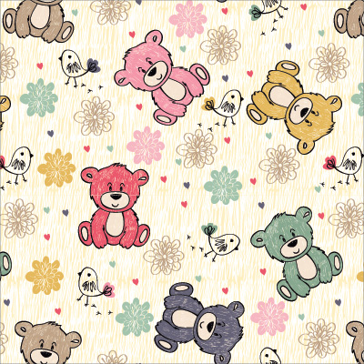 🧸 Кръгъл пуф "Сладки мечета"