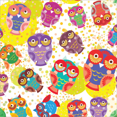 🦉 Пуф Пирамида "Цветни бухали"