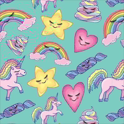 🦄 Мекото кубче "Дъгови еднорози"