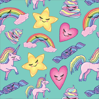 🦄 Мекото кубче "Дъгови еднорози"