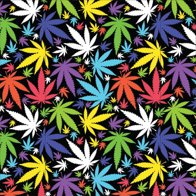 🌿 Кръгъл пуф "Канабис Рейв"