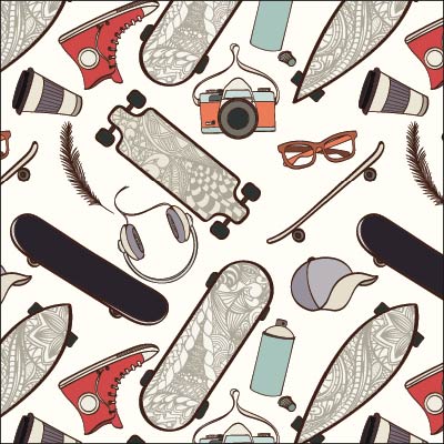 🛹 Кръгъл пуф "Скейт Лайф"