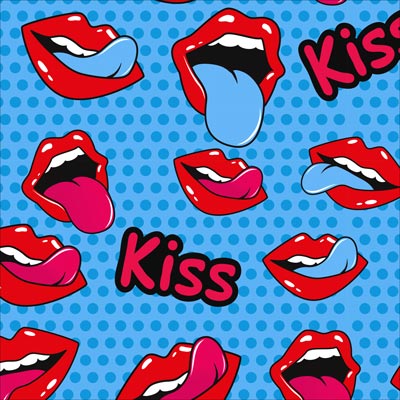 💙 Пуф Възглавница "Поп Устни Син"