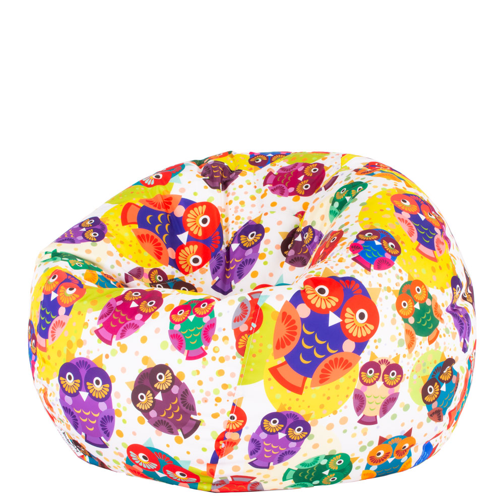 🦉 Пуф Ябълка "Цветни бухали"