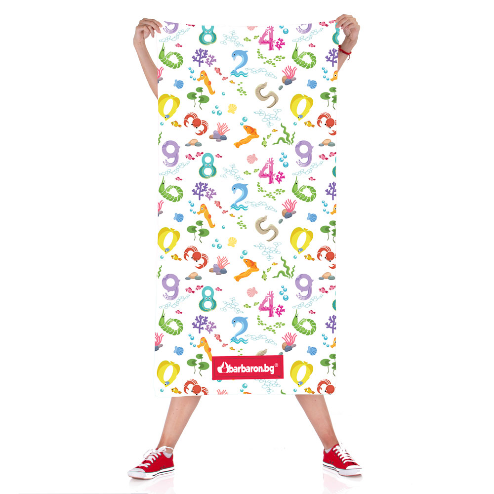 Плажна кърпа "Морски числа"