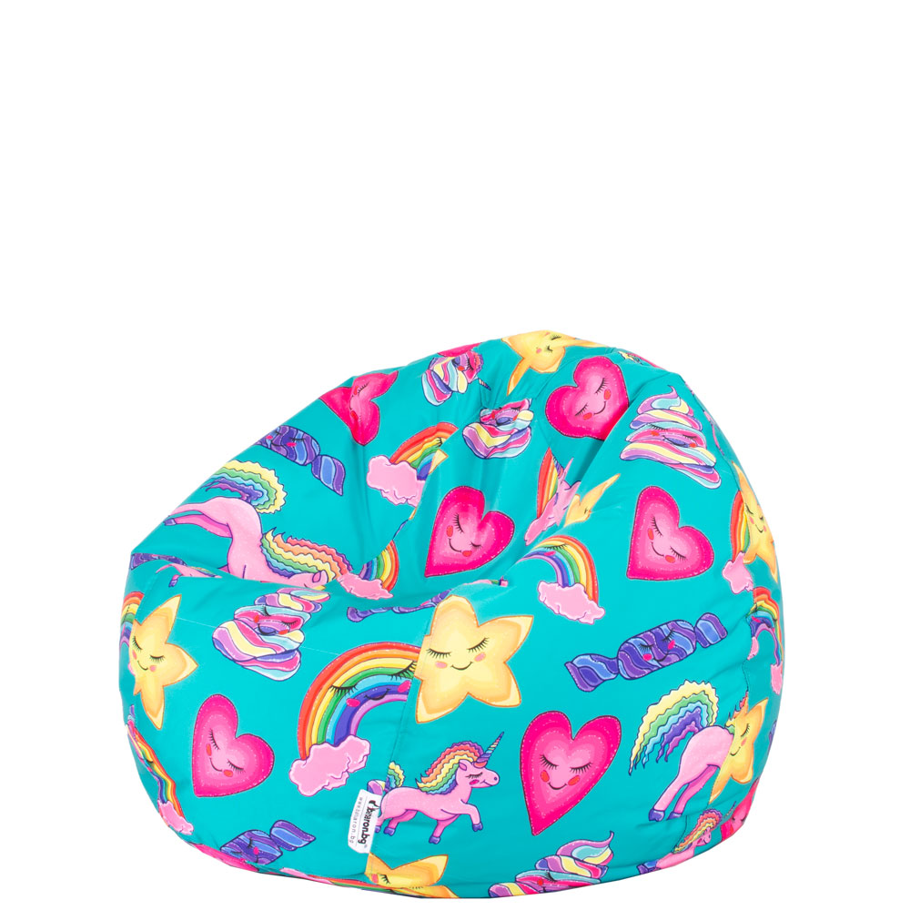🦄 Детски пуф "Дъгови еднорози"