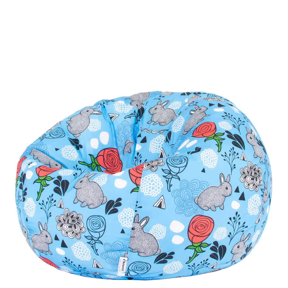 🐰 Пуф Ябълка "Зайчета и цветя"