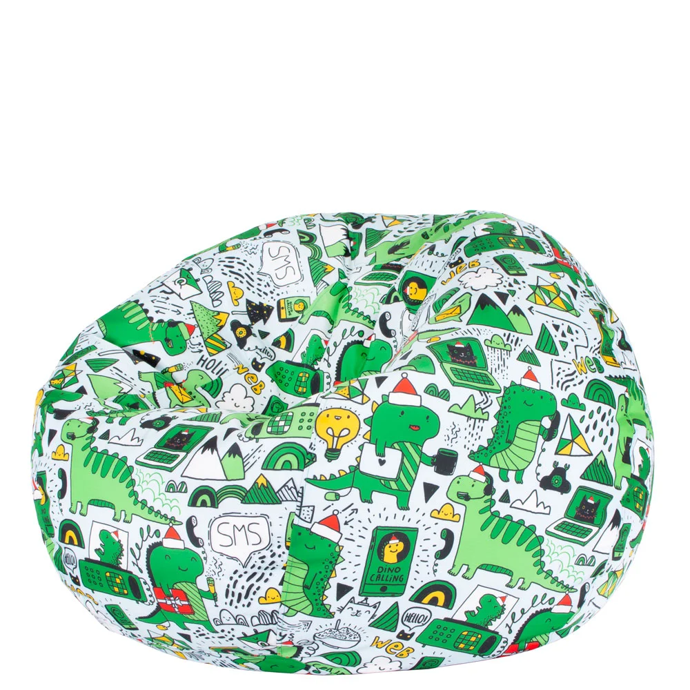 🦖 Пуф Ябълка "Зелени динозаври"