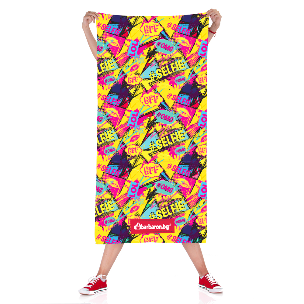 Плажна кърпа "Цветна бонбониера"