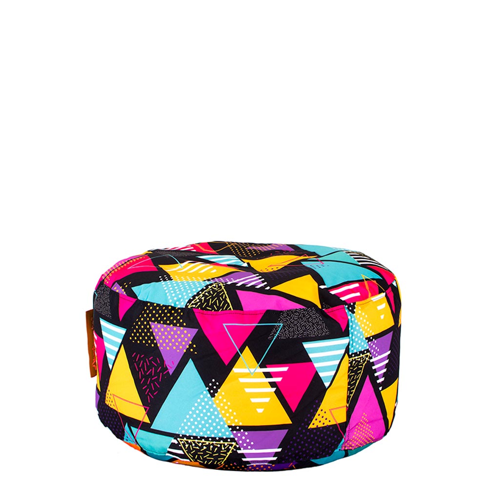 🔺 Кръгъл пуф "Неонови Триъгълници"