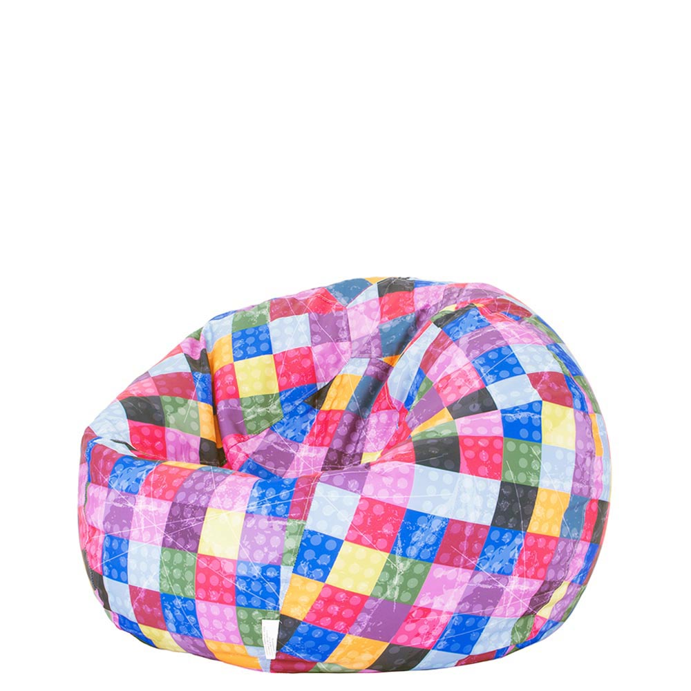 ◼️ Пуф Ябълка "Шарени квадрати"