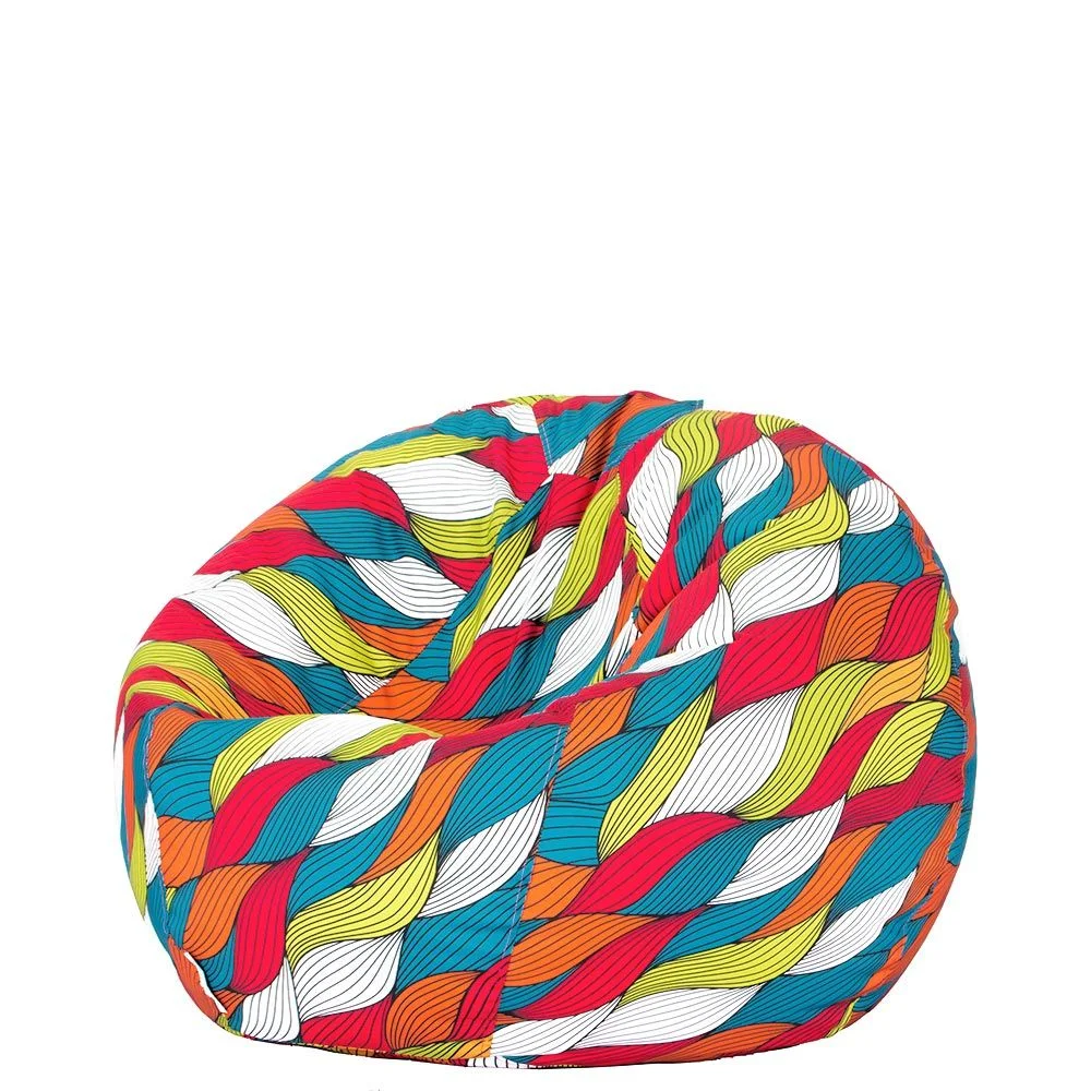 🌊 Пуф Ябълка "Вълнообразни ленти"