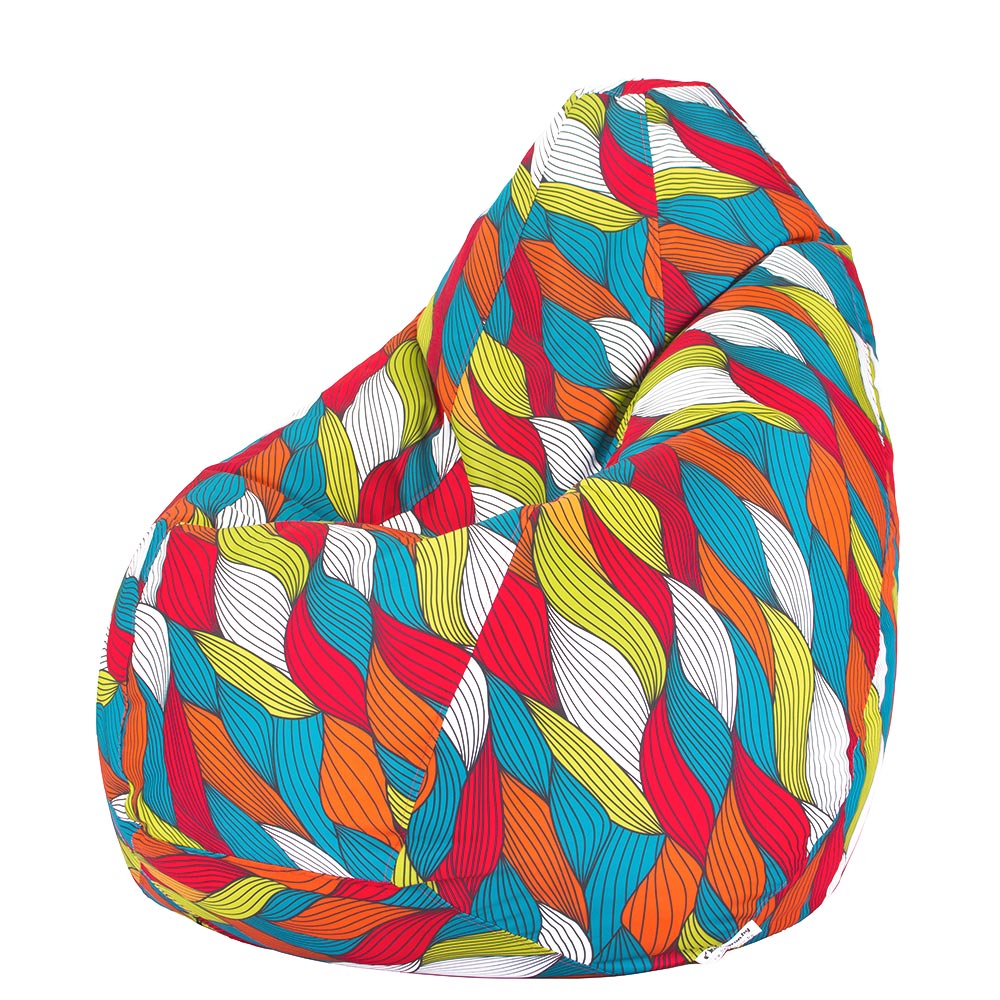 🌊 Пуф Круша "Вълнообразни ленти"