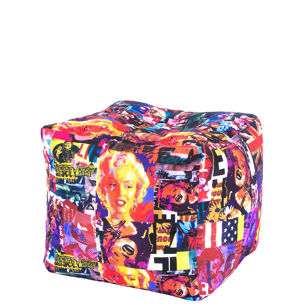 🎨 Пуф Мек куб "Поп Арт Мерилин Монро"