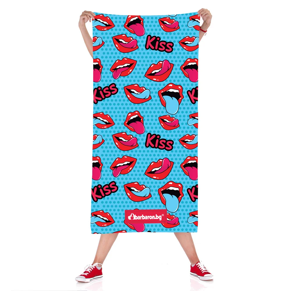 Плажна кърпа "Поп Устни Син"