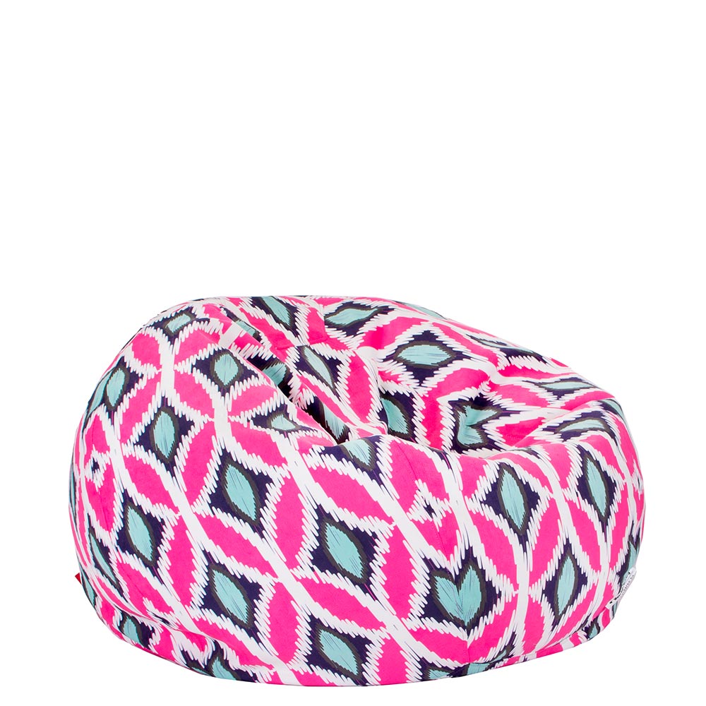 💗 Пуф Ябълка "Розов Икат"