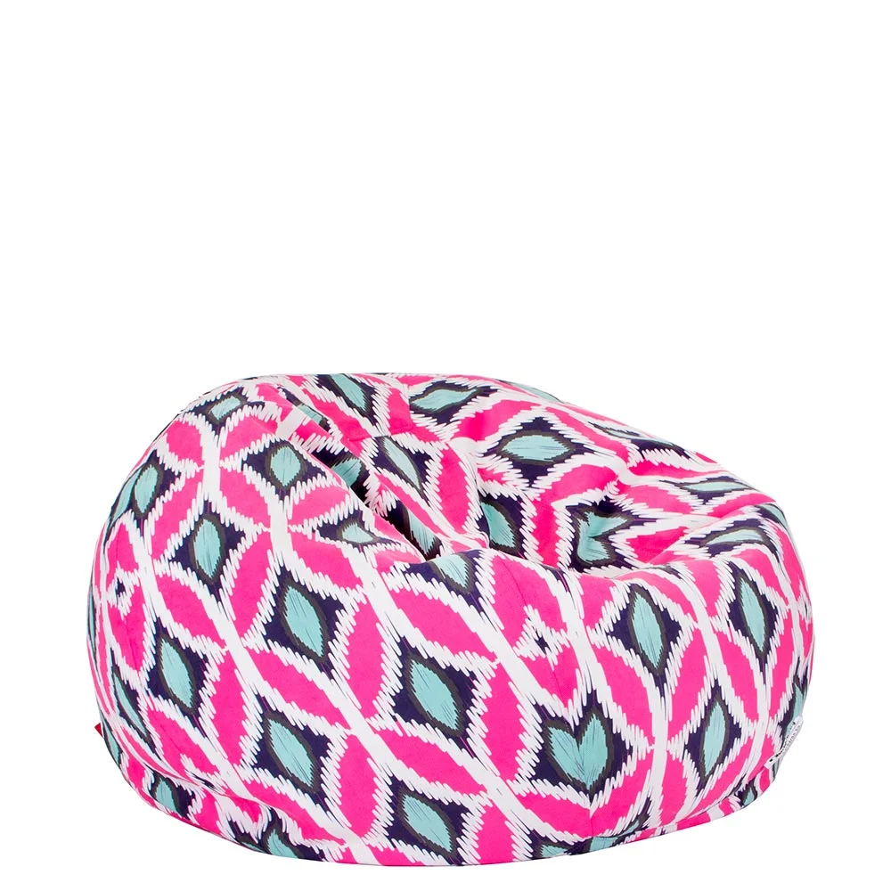 💗 Пуф Ябълка "Розов Икат"