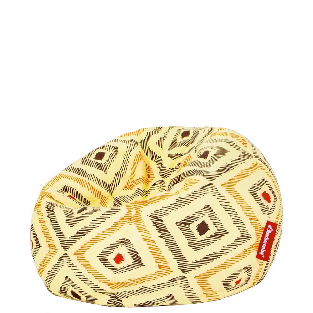 🧡 Пуф Ябълка "Портокалов Икат"