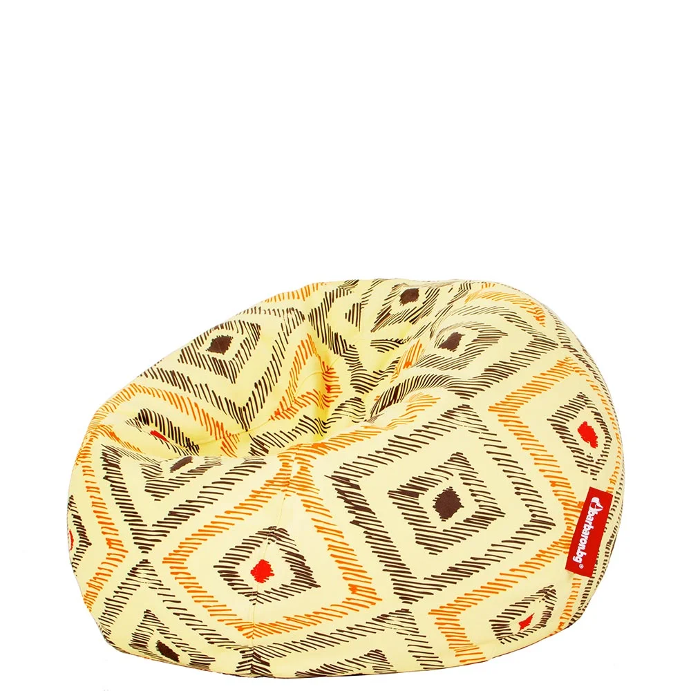 🧡 Пуф Ябълка "Портокалов Икат"