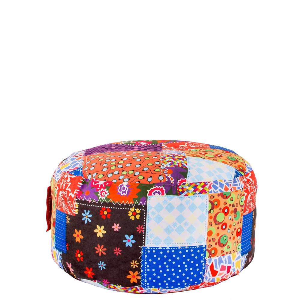🎪 Кръгъл пуф "Цветен Пачуърк"