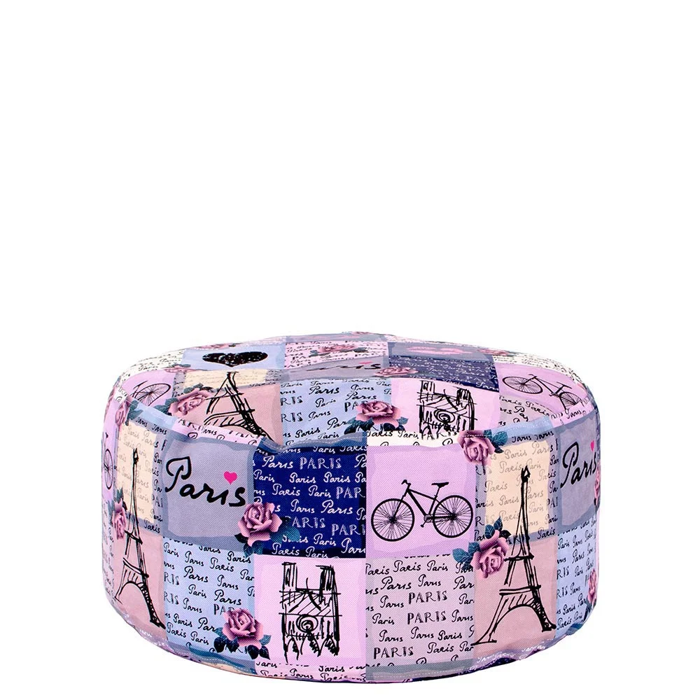 🗼 Кръгъл пуф "Париж Пачуърк"