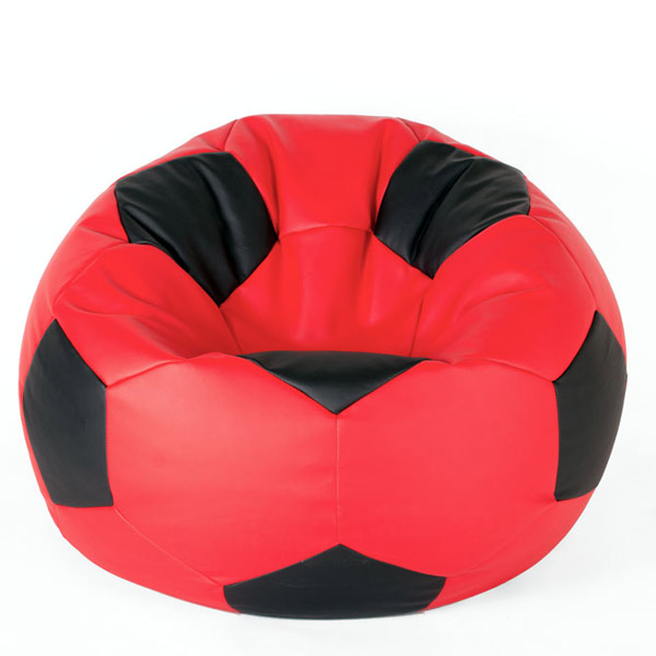 ⚽ Пуф топка Футбол - Червено и Черно