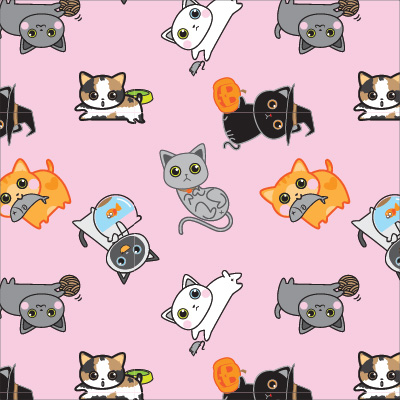 🐱 Кръгъл пуф "Котешка градина"