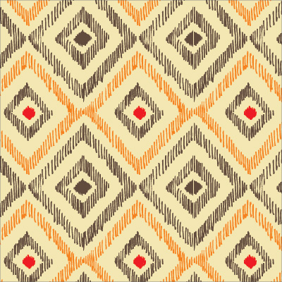 🧡 Кръгъл пуф "Портокалов Икат"