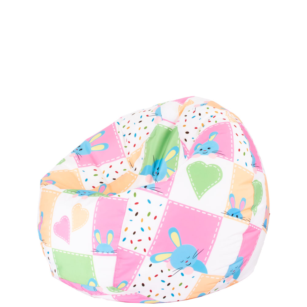 🐰 Детски пуф "Зайчета и сърца"