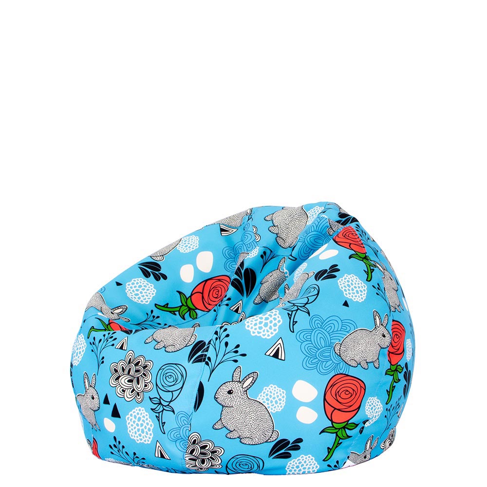 🐰 Детски пуф "Зайчета и цветя"
