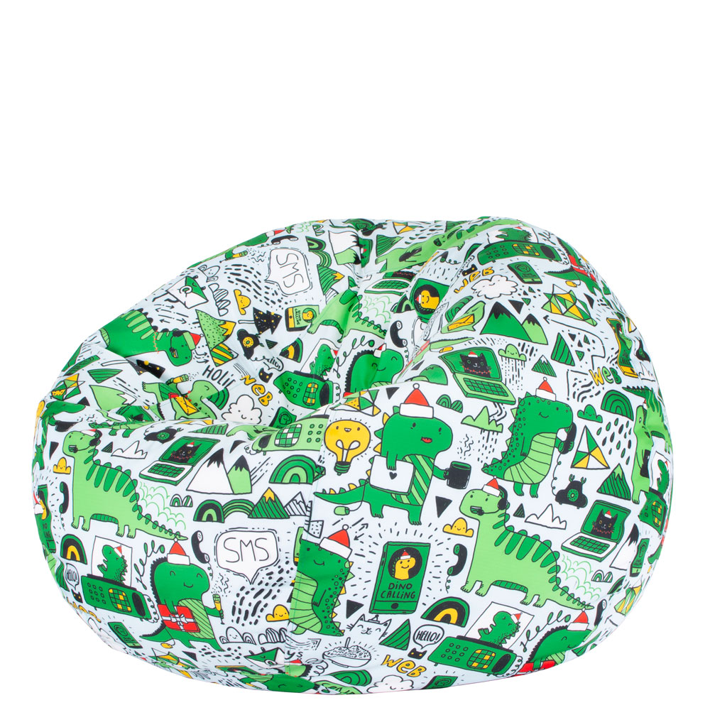 🦖 Пуф Ябълка "Зелени динозаври"