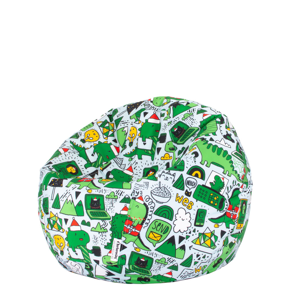 🦖 Детски пуф "Зелени динозаври"