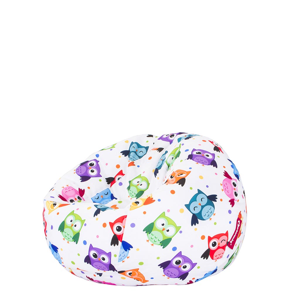 🦉 Пуф Ябълка "Цветни бухали"