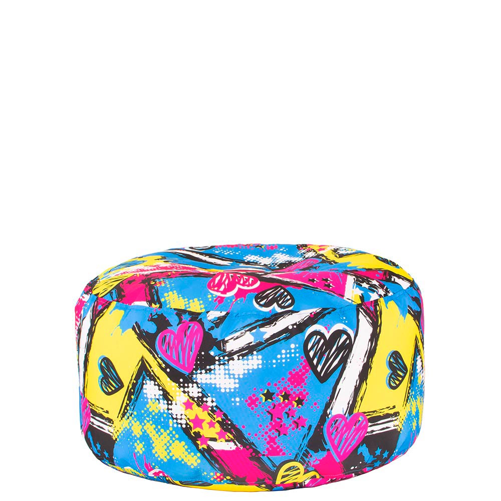 💕 Кръгъл пуф "Love Граффити"