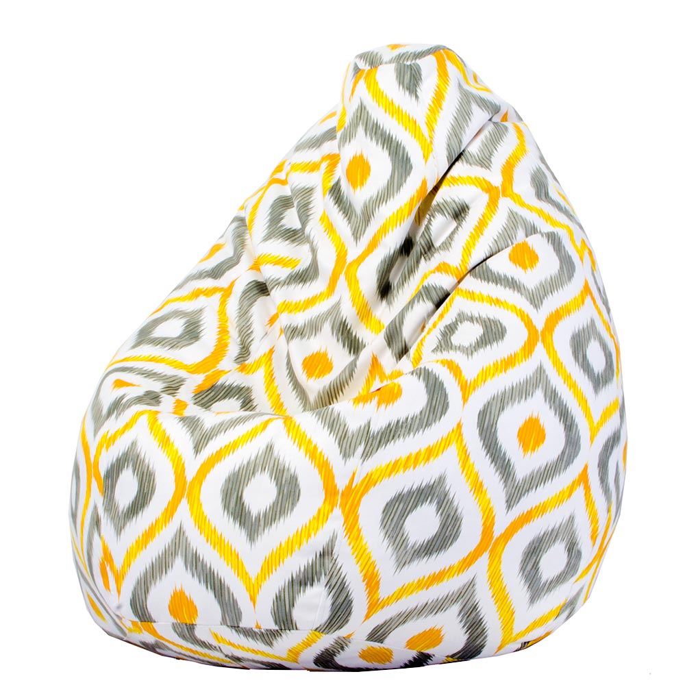 💛 Пуф Круша "Жълт Икат"