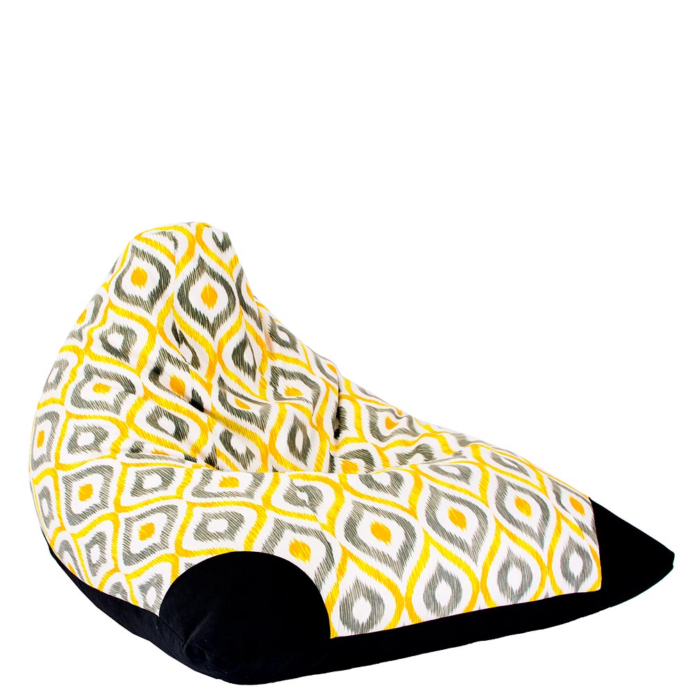 💛 Пуф Пирамида "Жълт Икат"