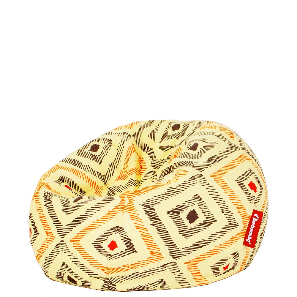 🧡 Пуф Ябълка "Портокалов Икат"