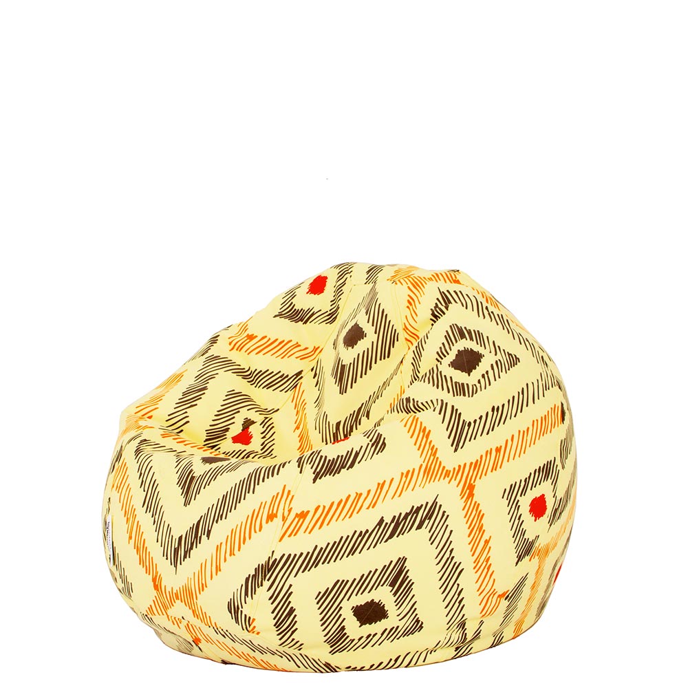 🧡 Детски пуф "Портокалов Икат"