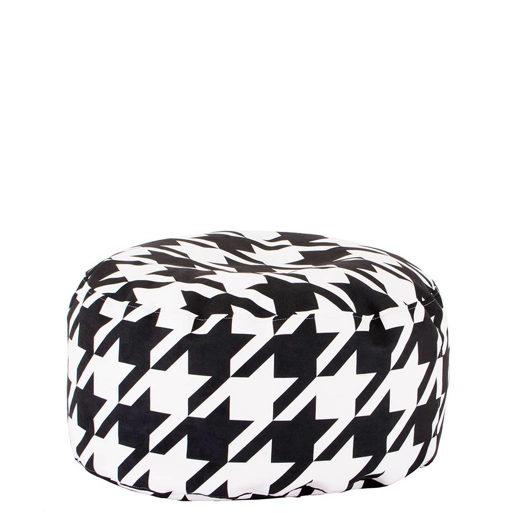 ⬛ Кръгъл пуф "Черно-Бял Зигзаг"
