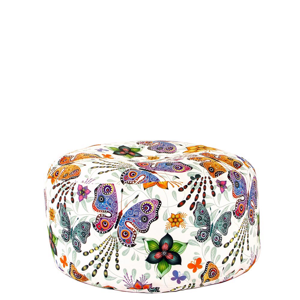 🦋 Кръгъл пуф "Пеперуди и Цветя"